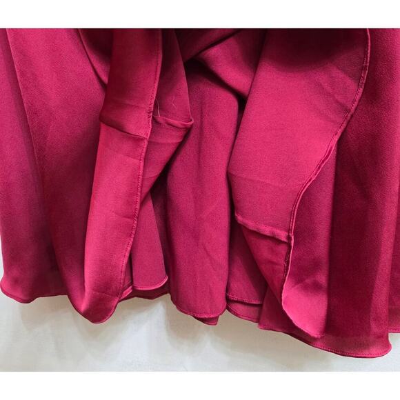 Fame and Partners Womens Ara Red Satin Lace Gown Dress 8 Romantic Vamp Trumpet - Picture 5 of 12